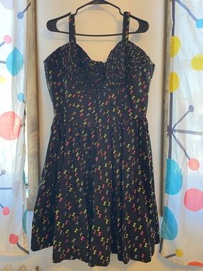 Trashy Diva by Candice Gwinn Black Sundress with Neon Hourglass Print size 22